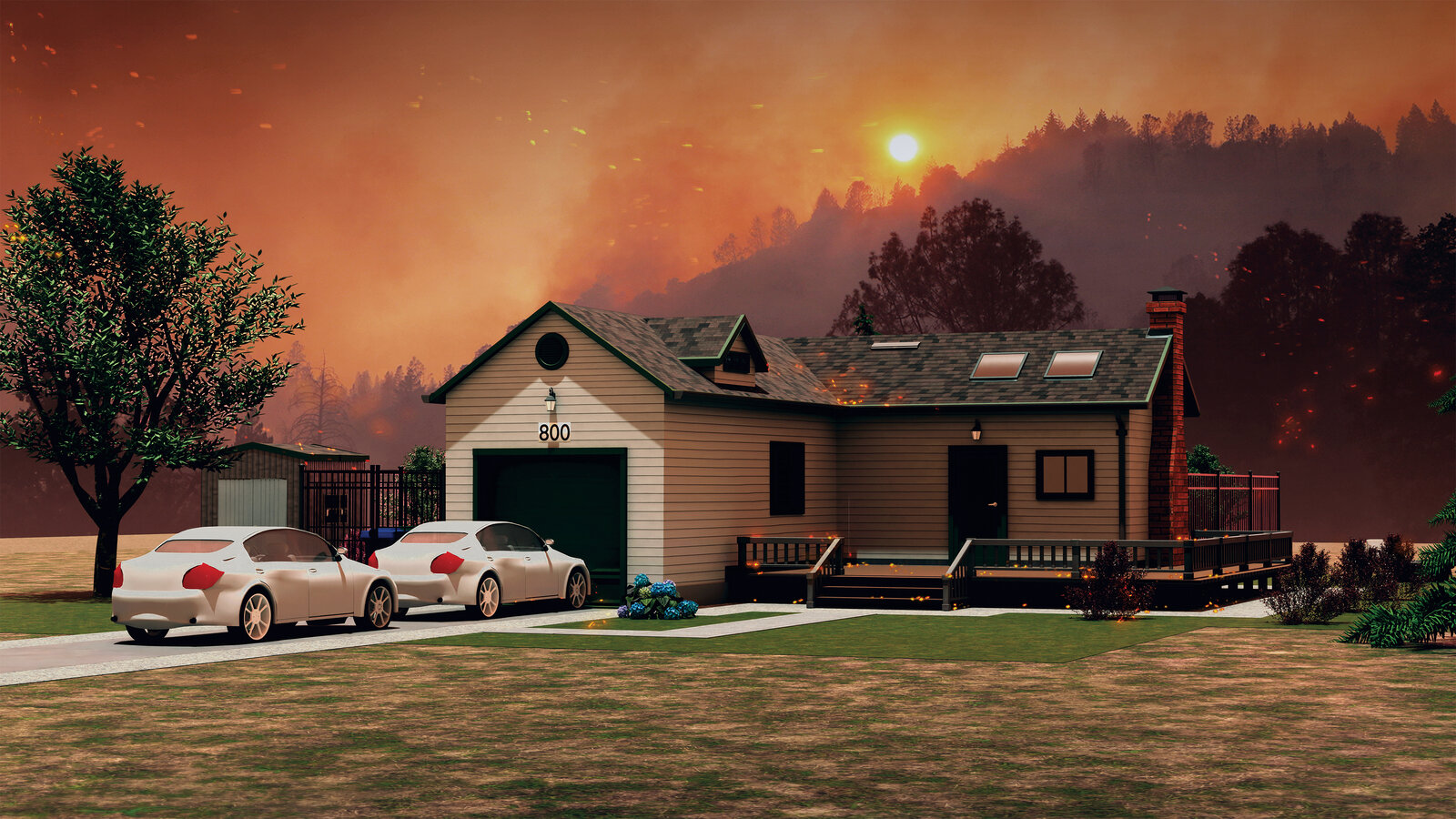 CAL FIRE home hardening demonstration showing fire-resistant building techniques